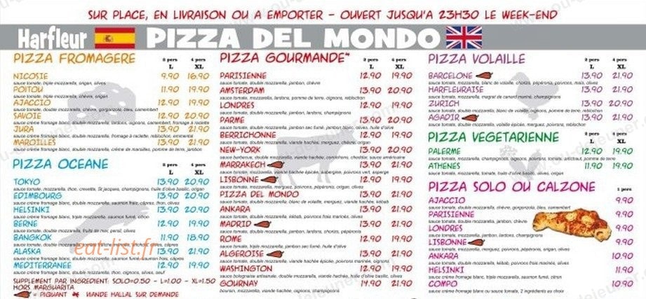 Pizza Del Mondo — carte page 2