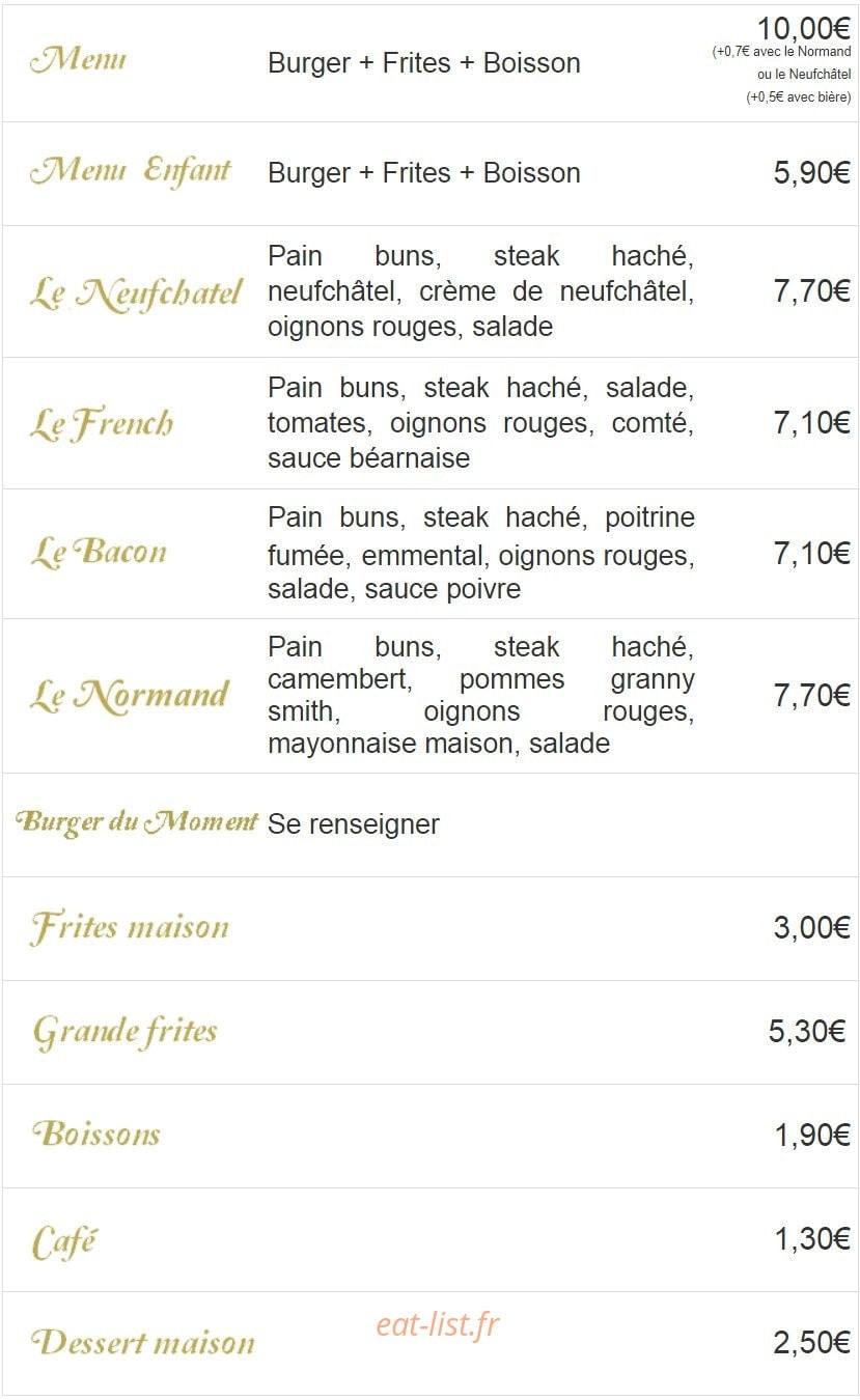 Cuisine Street — carte page 1