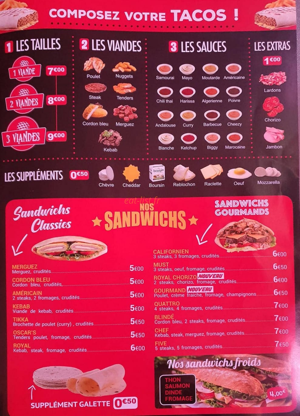 Oscars’ Food — carte page 3