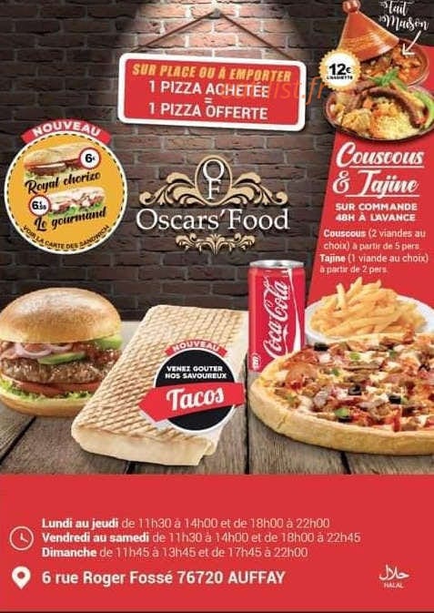 Oscars’ Food — carte page 1