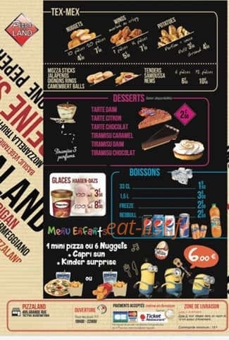 Pizzaland — carte page 4