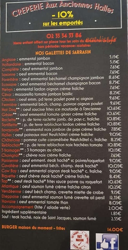 Aux Anciennes Halles — carte page 2