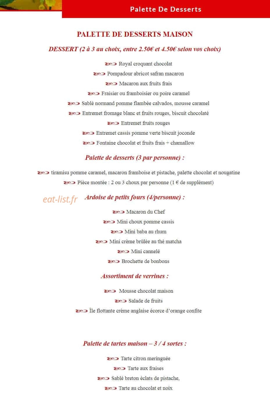 Plaisir en Bouche — carte page 6