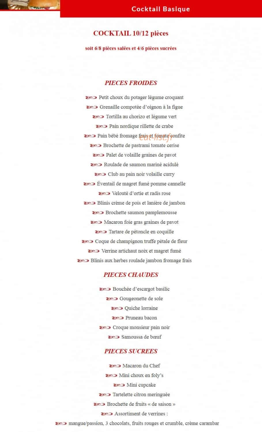 Plaisir en Bouche — carte page 5