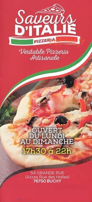 Saveurs d'italie — carte page 1