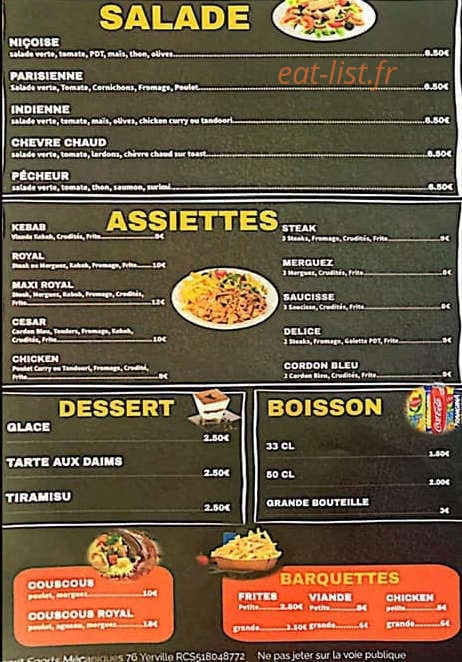 Cesar burger — carte page 1