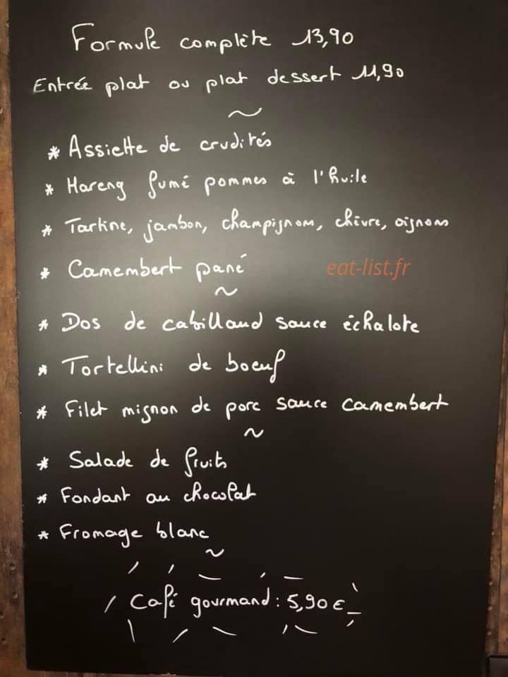 Mon P'tit Resto — carte page 1