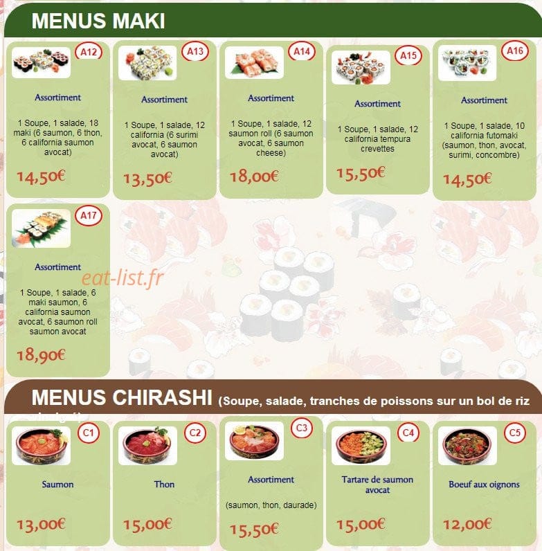 Kang Sushi — carte page 10