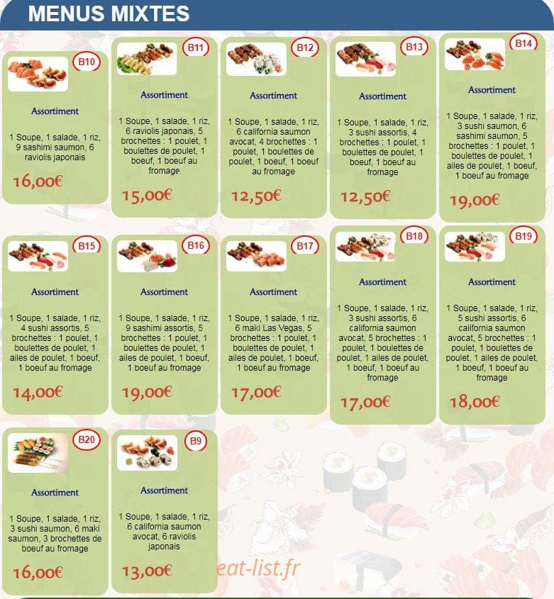 Kang Sushi — carte page 8