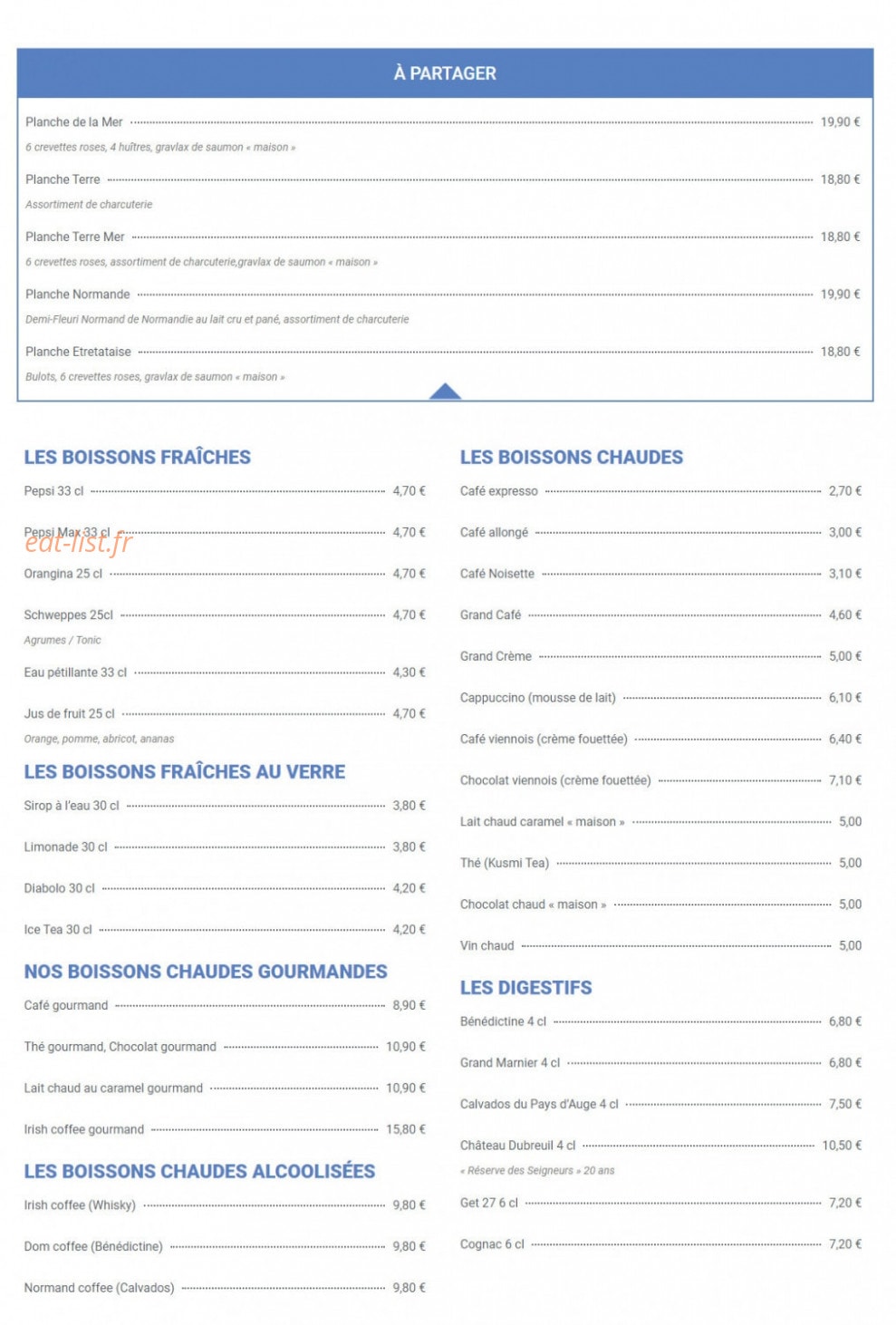 Auberge express — carte page 2