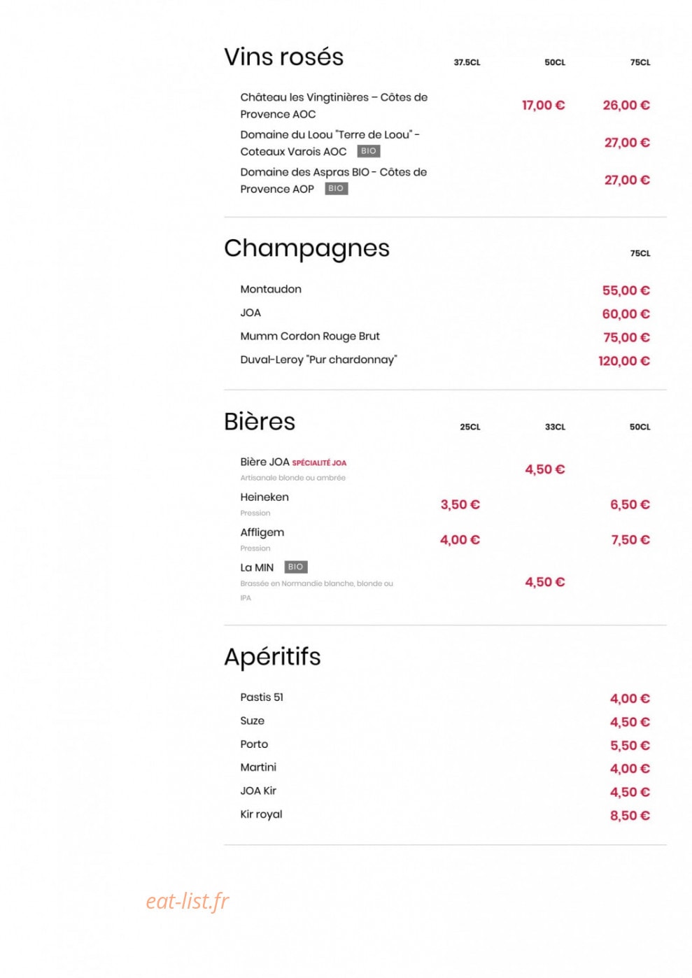 Casino JOA — carte page 6
