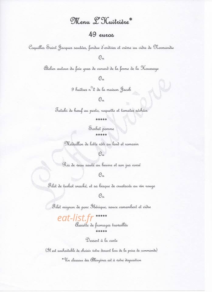 L 'Huitrière — carte page 2