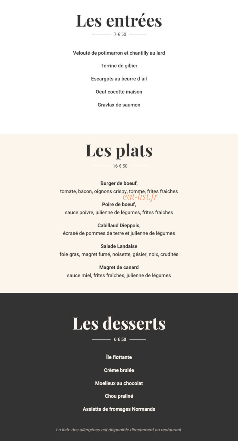 O'4 saisons — carte page 1