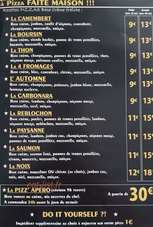 Pizza du tilleul — carte page 3