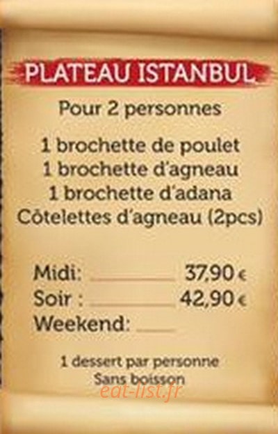 Istanbul Buffet — carte page 3