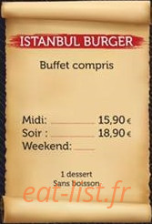 Istanbul Buffet — carte page 1