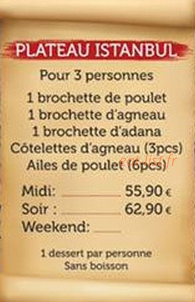 Istanbul Buffet — carte page 4