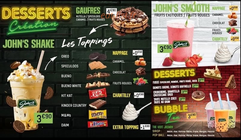 John’s Burger — carte page 6