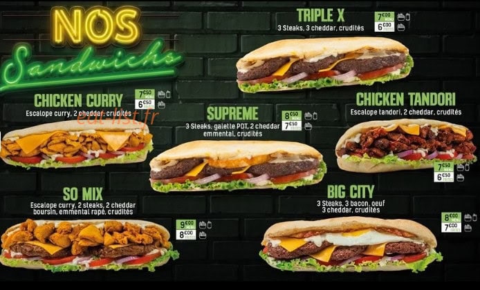 John’s Burger — carte page 1