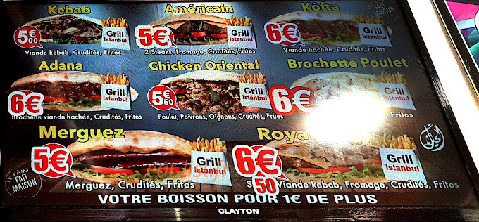 Kebab de la cité — carte page 1