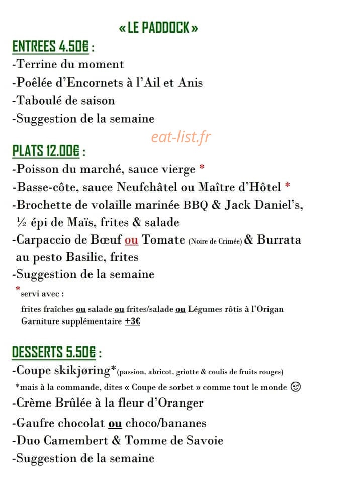 Le Paddock — carte page 1