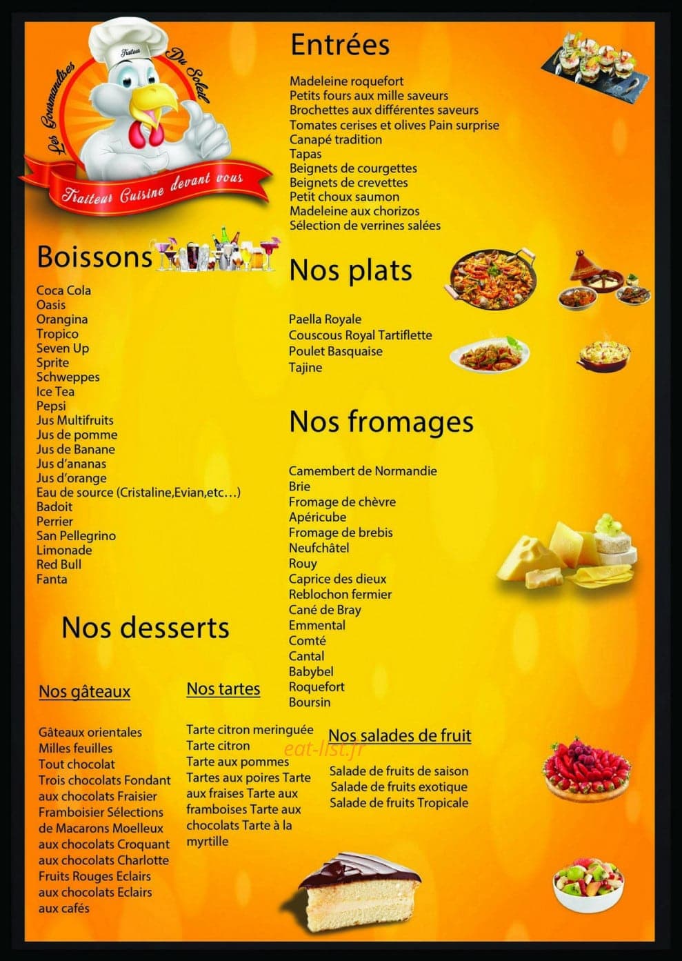 Les Gourmandises Du Soleil — carte page 1