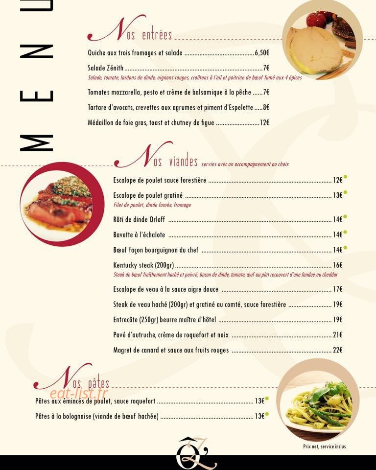 Ô'Zenith — carte page 1
