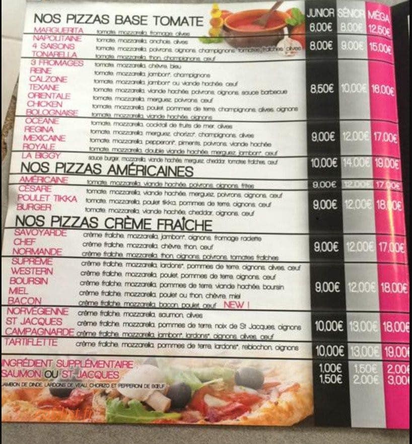 Pates A Pizza — carte page 2