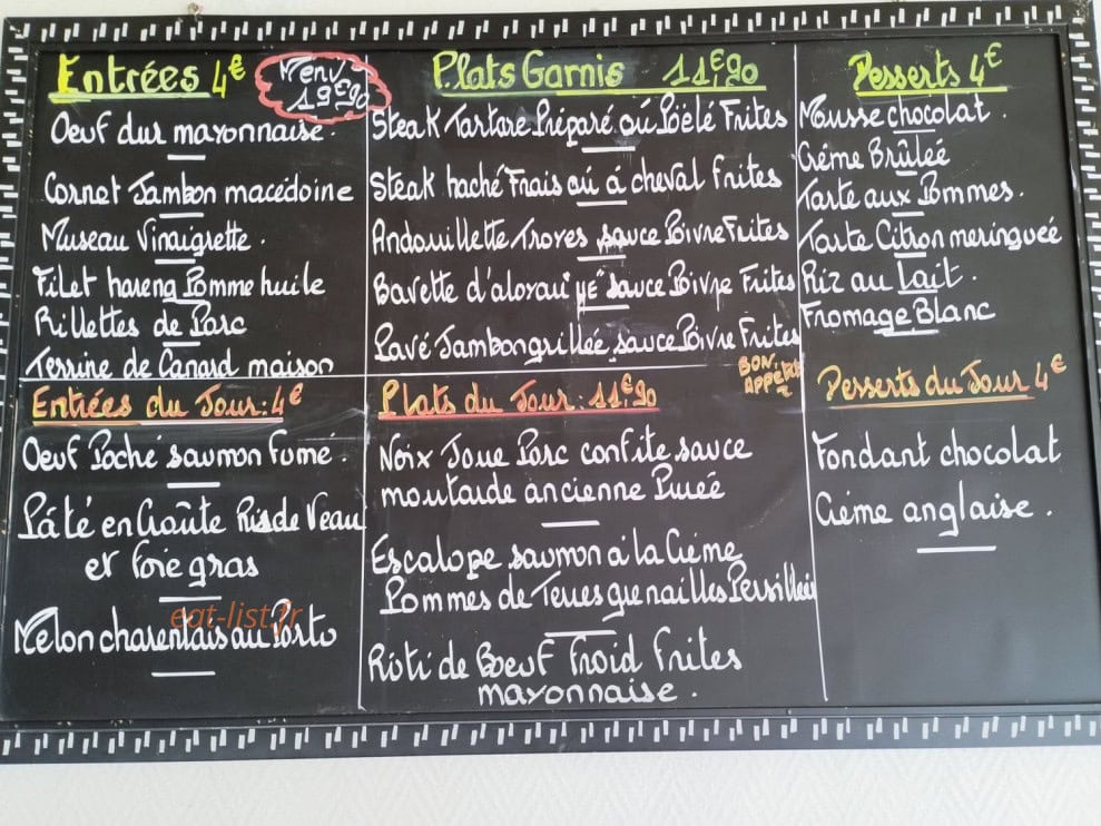 Resto Le Commerce — carte page 2