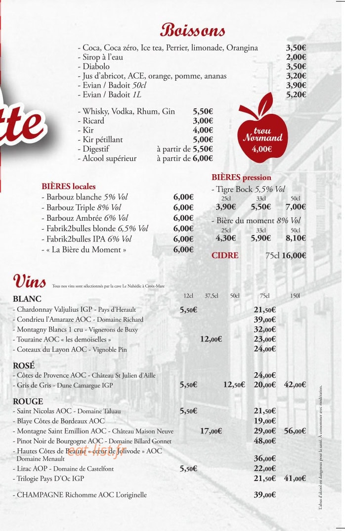 Chez Jeannette — carte page 2