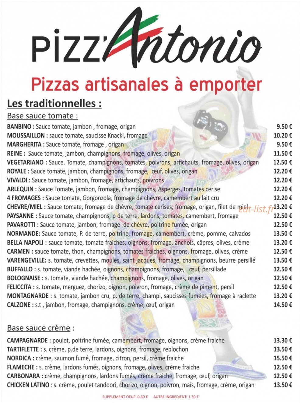 Pizza Antonio — carte page 2