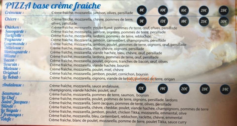 Délices pizza — carte page 2