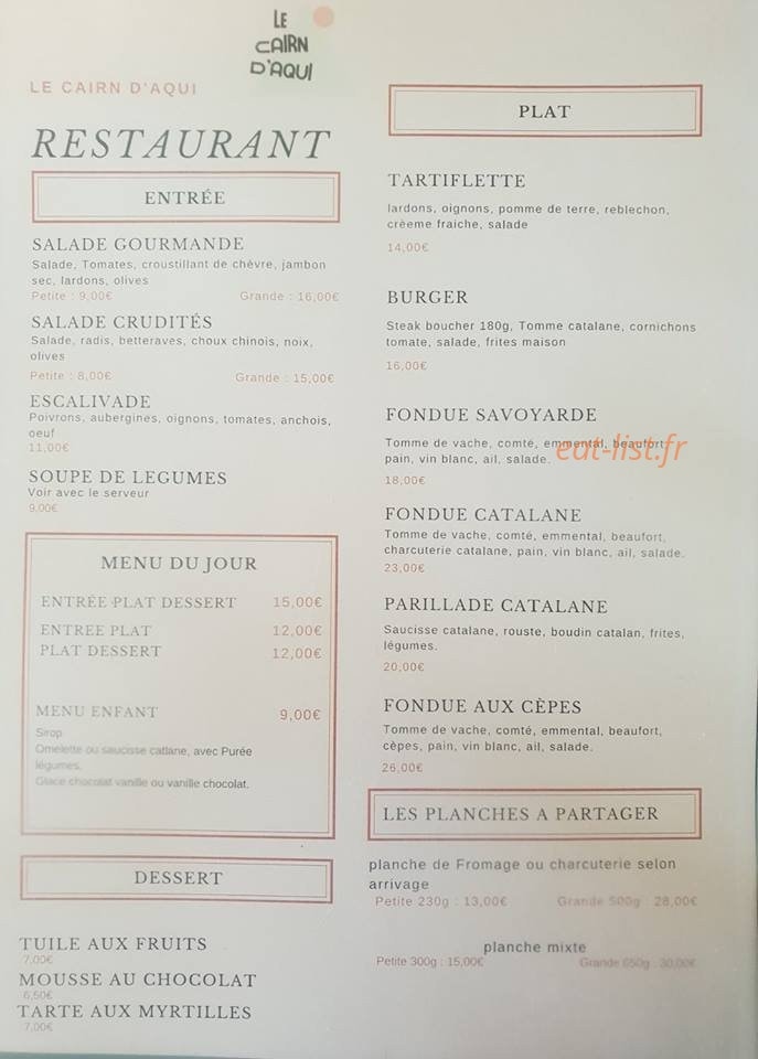 Le Cairn d'aqui — carte page 1