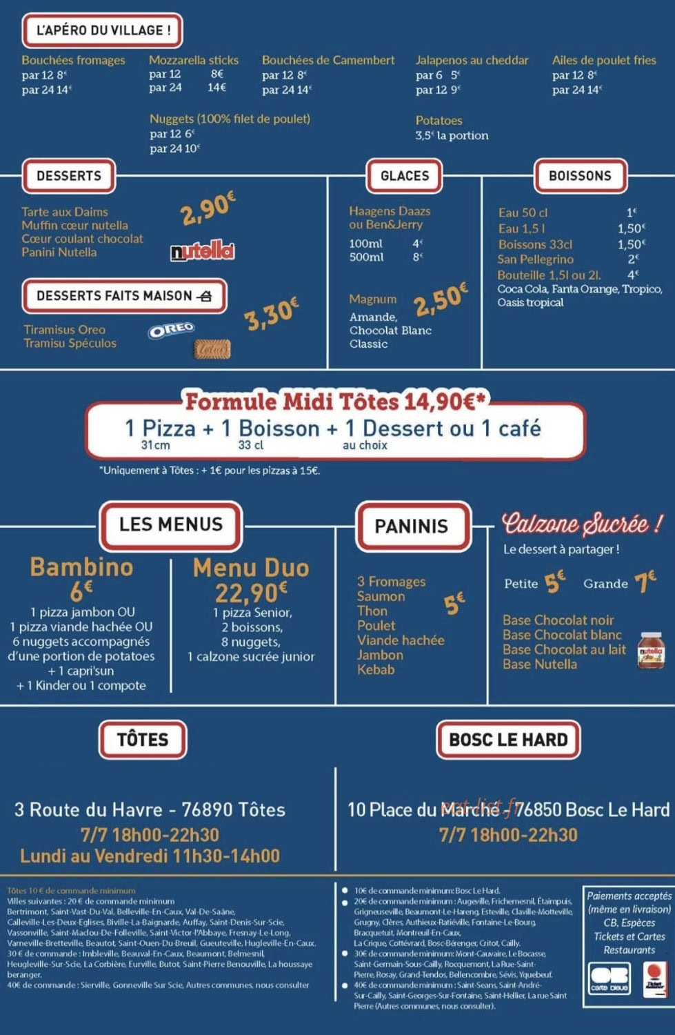 Pizza Village — carte page 3