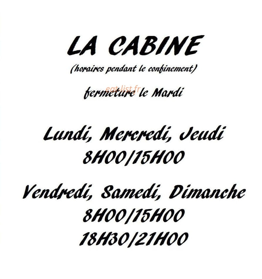 La Cabine — carte page 1