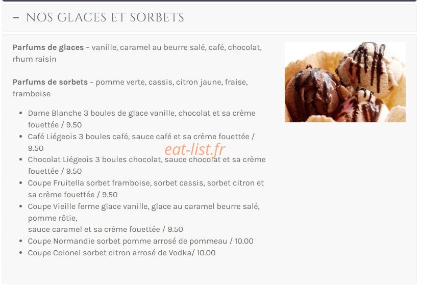La Vieille Ferme — carte page 12