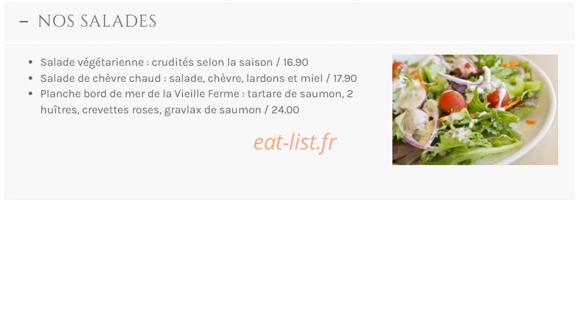 La Vieille Ferme — carte page 6