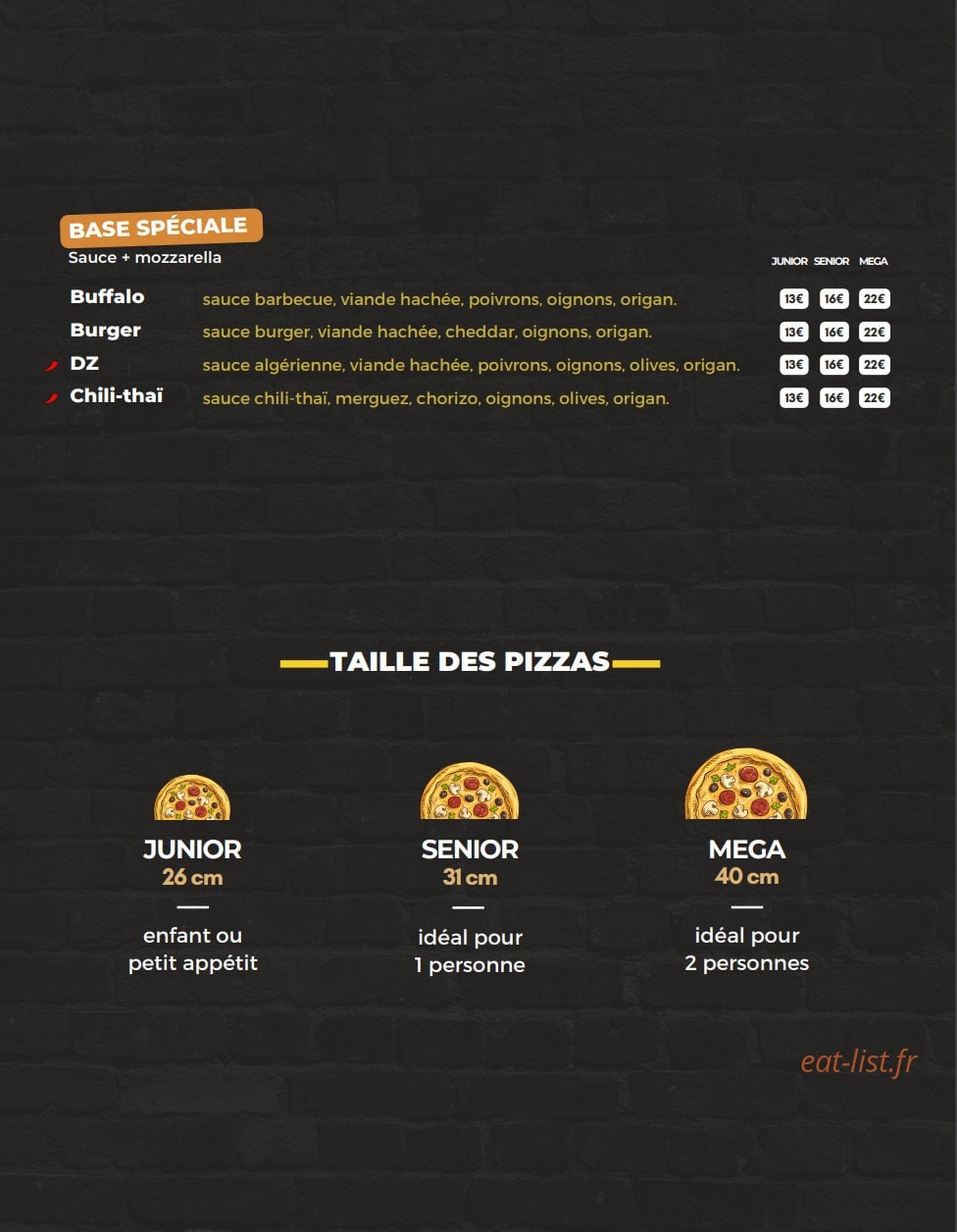 Carte et menu de Le Pétrin à Amfreville la Mi Voie — Les pizzas spéciales