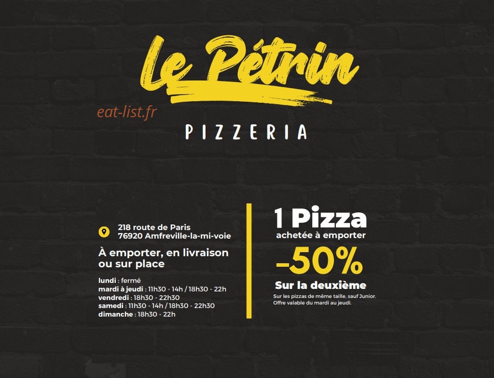 Carte et menu Le Pétrin Amfreville-la-Mi-Voie