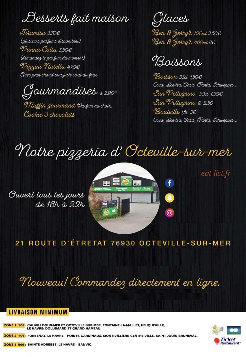 Pizza Chez Vous — carte page 4