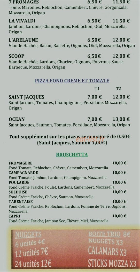 Pizz'Burger — carte page 4