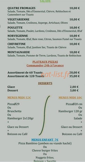 Pizz'Burger — carte page 5