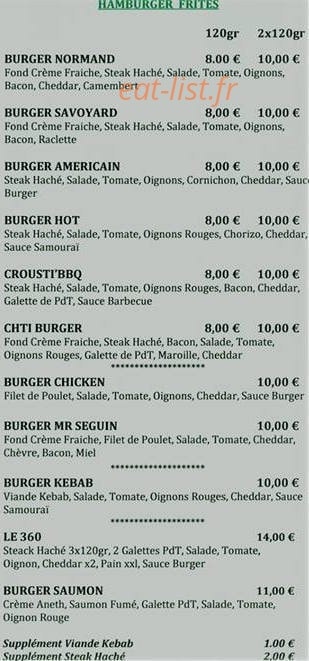 Pizz'Burger — carte page 6