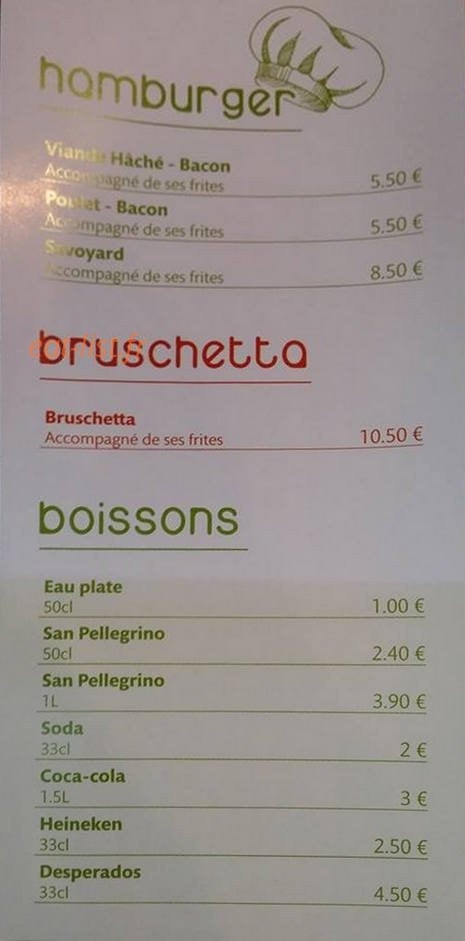 Le Comptoir à Pizza — carte page 2