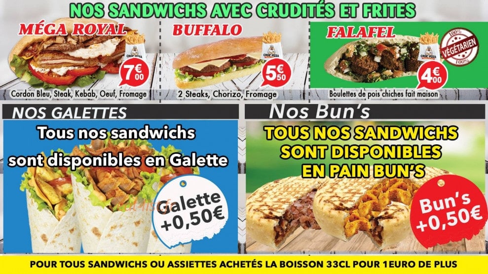 Crok’Pizza — carte page 3