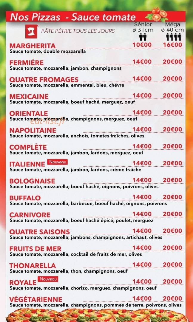 Crok’Pizza — carte page 4