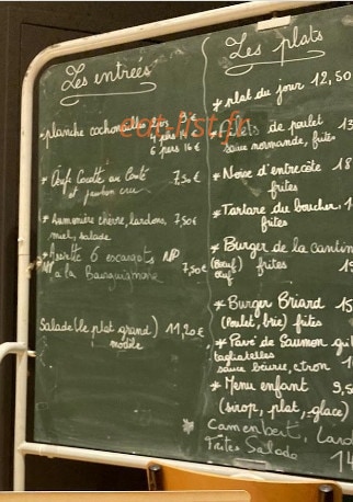 La Cantine Des Grands — carte page 1