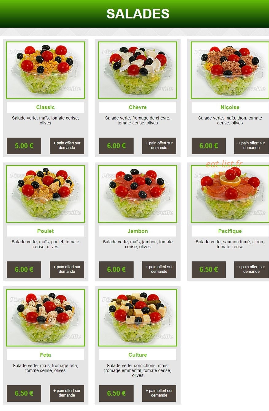 Pizza Merveille — carte page 6