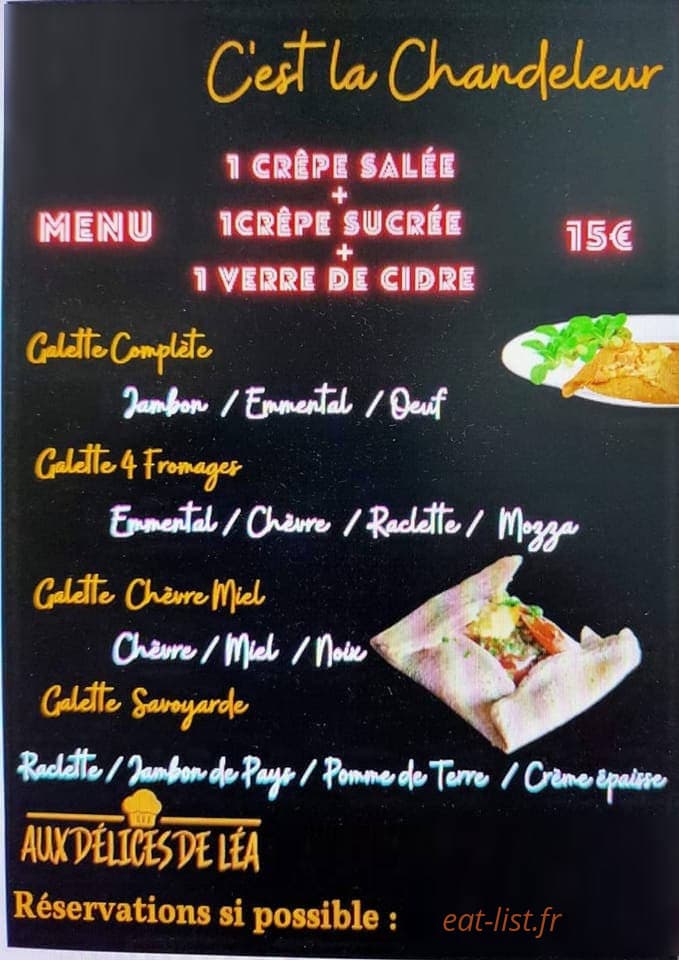 Aux Délices de Léa — carte page 1