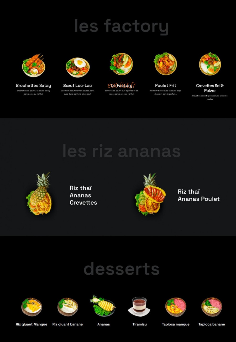 Bangkok Factory — carte page 3